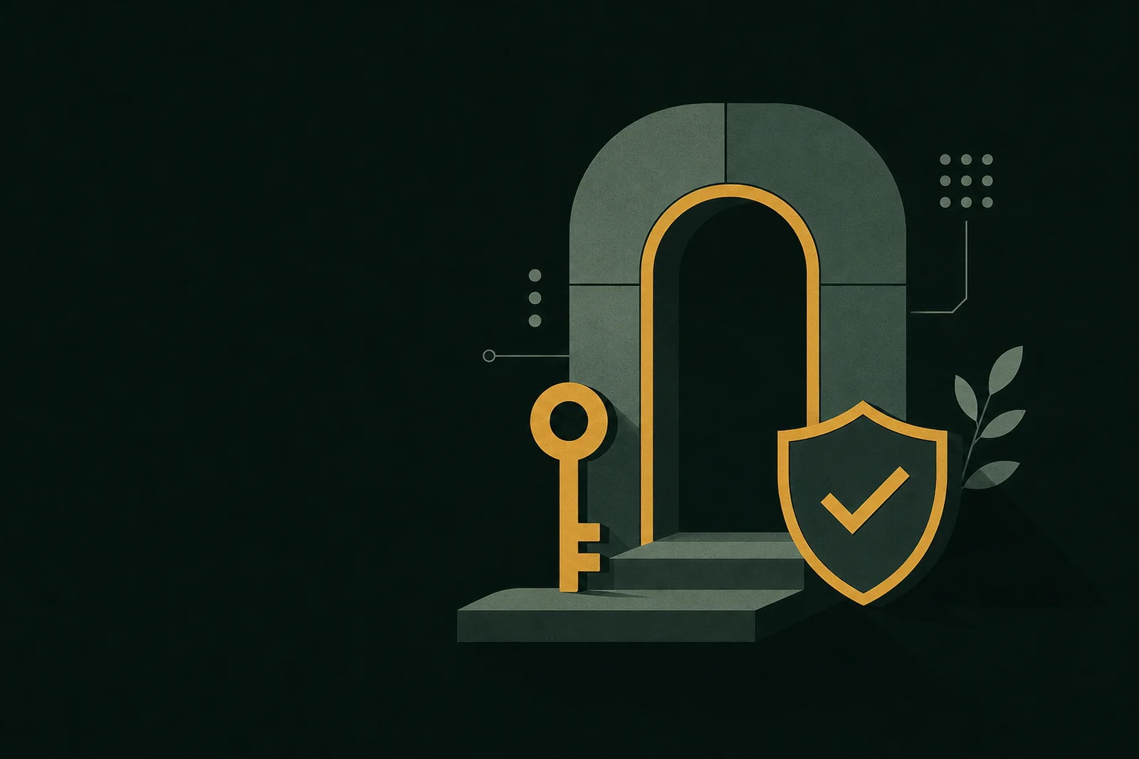Casino account access and KYC verification — TK666 Guide Illustration: a doorway with a golden key and a shield carrying a checkmark