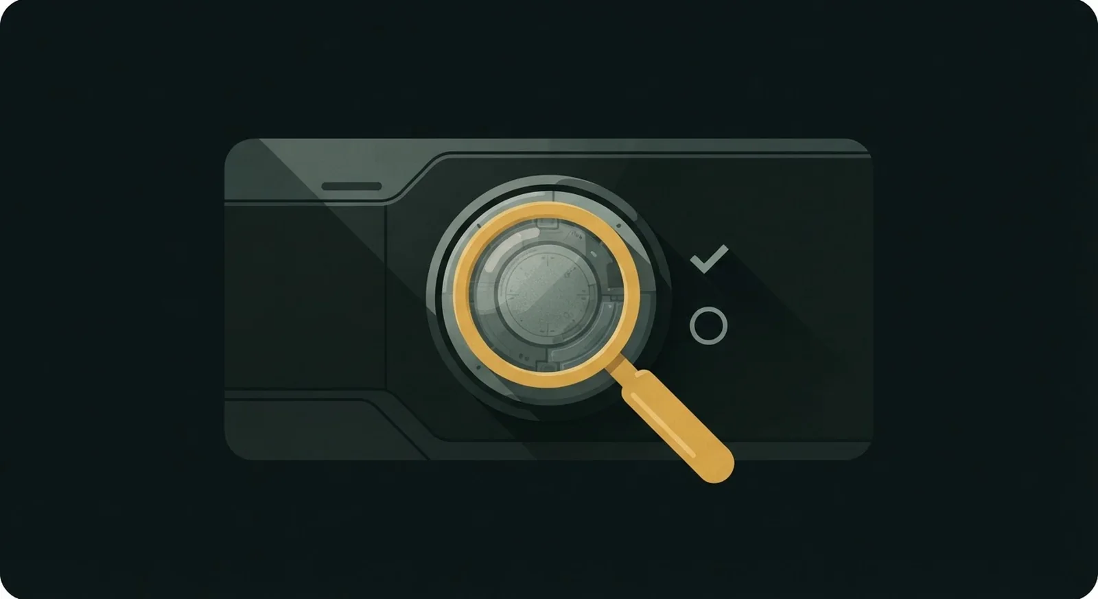 What a TK666 review can and cannot confirm — TK666 Guide Illustration: a magnifying glass inspecting a mechanism, with a checkmark and an empty circle beside it